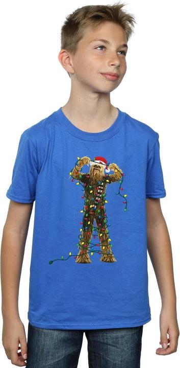 Actual product image Star Wars Boys Chewbacca Christmas Lights T-Shirt (140, 146)