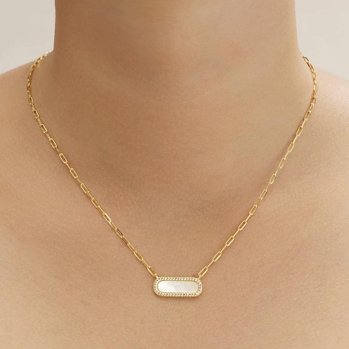 Image du produit Charles Garnier Collier en argent doré, nacre, oxyde de zirkonium (Or, Nacre, Oxydes de zirconium)