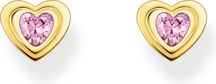 Produktbild Thomas Sabo Ohrstecker Herz mit pinkfarbenem Zirkonia vergoldet (925er Silber)