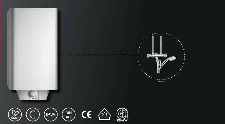 Produktbild AEG Haustechnik DEM 120 Basis, Warmwasserspeicher mit Stecker, 120 l, stufenlose Temperaturwahl, Schnellaufheiztaste