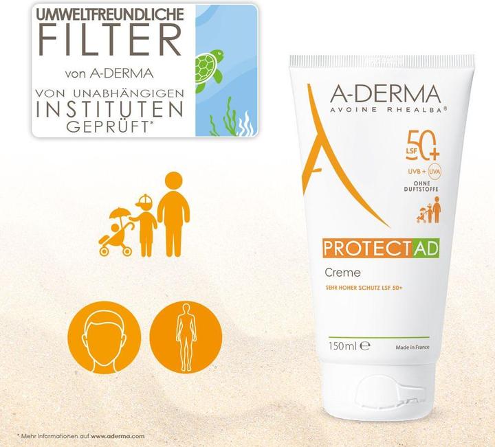 Produktbild A-Derma Protect AD Creme LSF 50+, 150 ml Creme (Sonnencreme, SPF 50+, 150 ml)