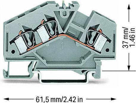 Actual product image Wago Din Rail Mtg Terminal Block