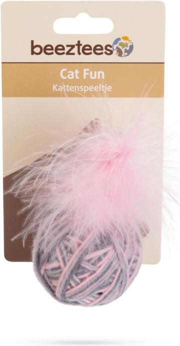 Produktbild Beeztees Katzenspielzeug Wolle Ball mit Feder Ming (Katzenminzespielzeug)