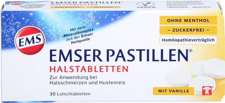 Emser Pastilles Throat Tablets without Menthol sugar-free, 30 pcs. tablets (30 Piece)