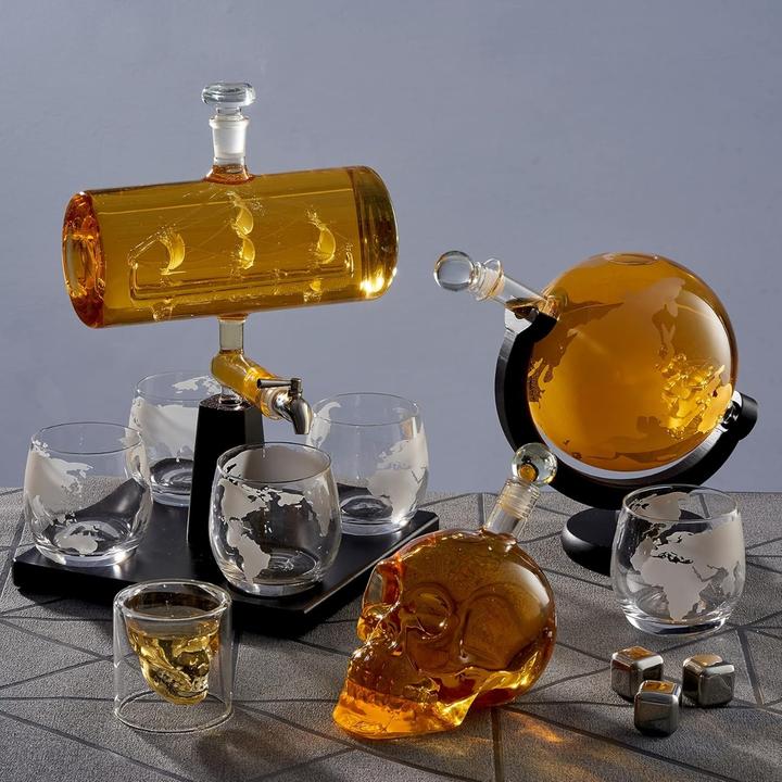 Produktbild Oak & Steel Whisky Gläser und Dekanter Set Globus (1.50 l)