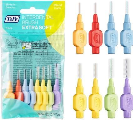 Actual product image TePe Interdental brushes Extra Soft Mixpack ISO 1-6 (8 x, 1.10 mm)