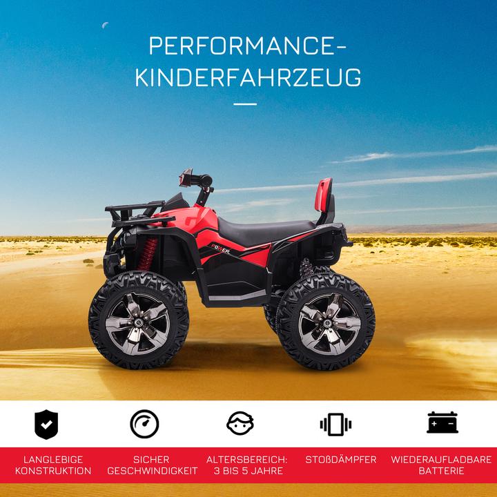 Produktbild Swisshandel24 Kinderelektro-Auto Elektro-Quad, Scheinwerfer, MP3-Musikplayer, 3-5 Jahre, 3-8 km/h, Metall, Rot, 10 (12 V)