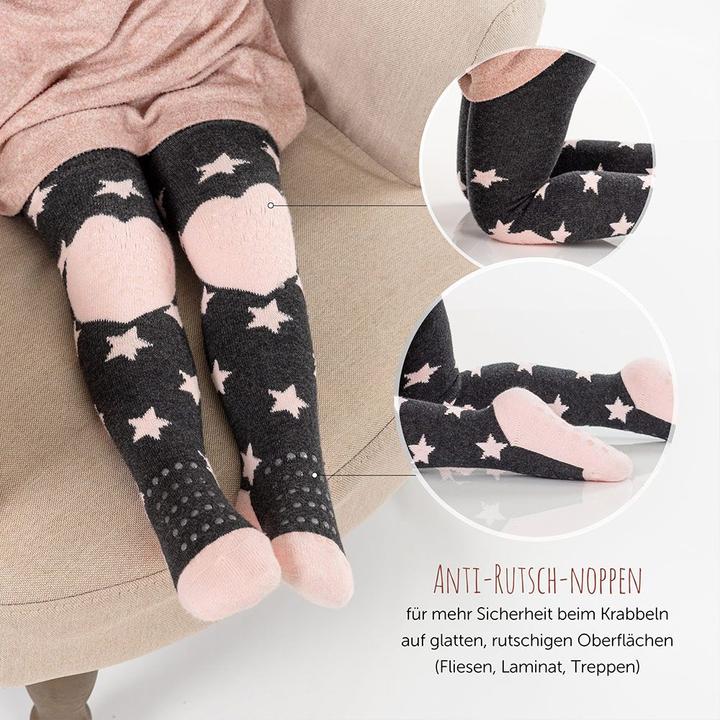 Produktbild La Loona LaLoona Baby-Strumpfhosen Krabbelstrumpfhose - Sterne Rose - (74/80)