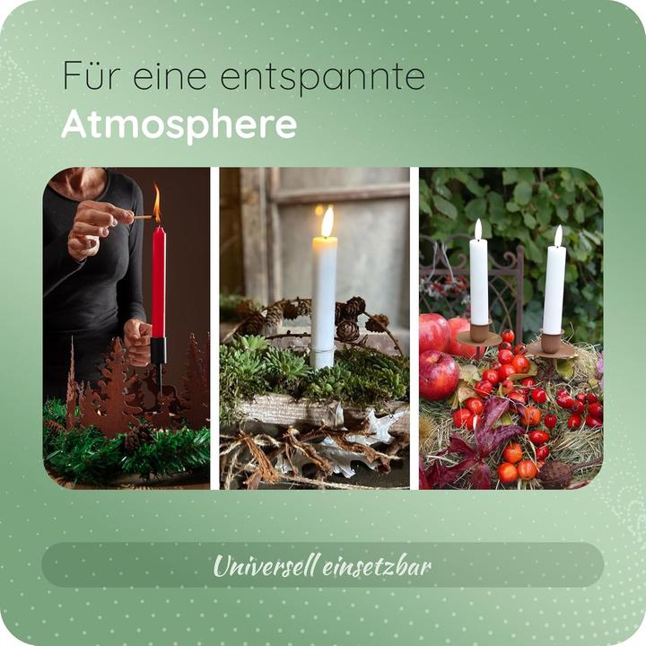 Produktbild Novaliv 4x Stabkerzenhalter Weihnachtskranz GOLD Kerzenpick Kerzenständer für Stabkerzen Kerzentülle