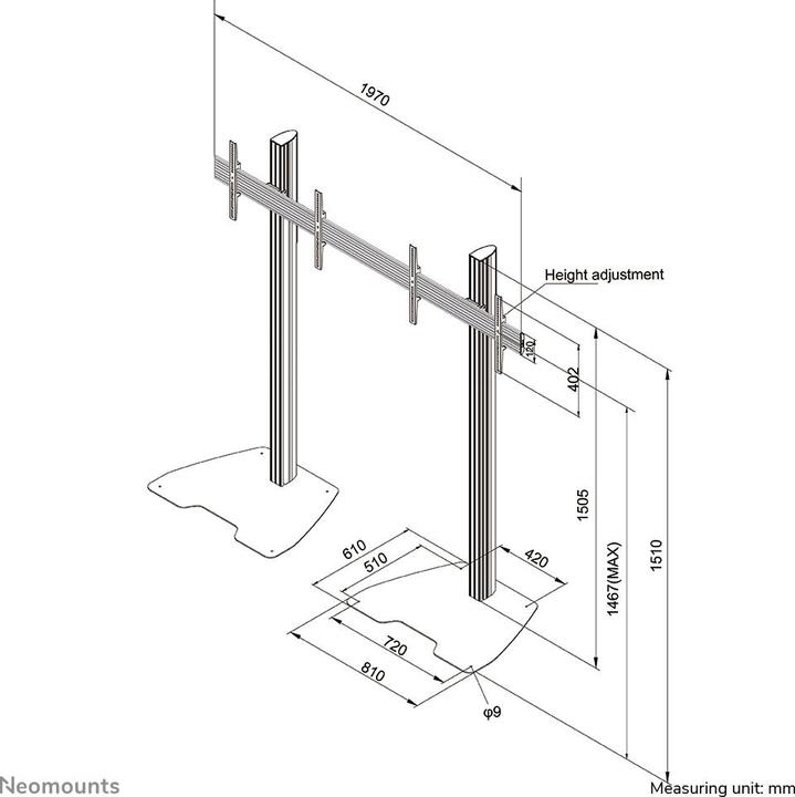 Actual product image Neomounts BOS 2TFT 2xhori Max. 1/2 (55", 30 kg)