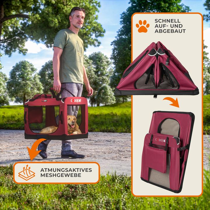Immagine prodotto Cadoca Trasportino per Animali S/M/L/XL/XXL (Cane, Pieghevole, Lavabile)