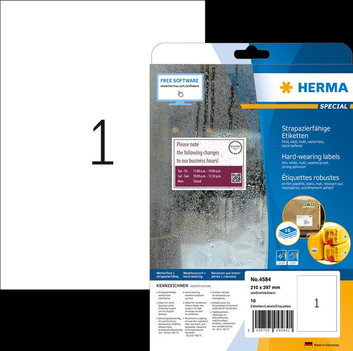 Actual product image HERMA Weatherproof labels A4