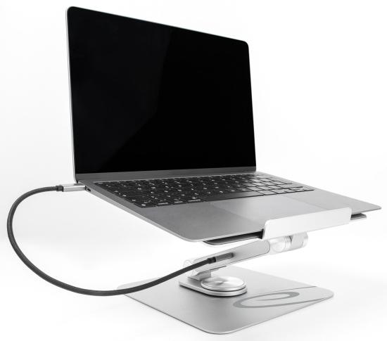 Produktbild Delock Tablet und Notebook Ständer mit eingebauter Dockingstation 4K - HDMI / Kartenleser / Hub / PD (USB-C, 6 Ports)
