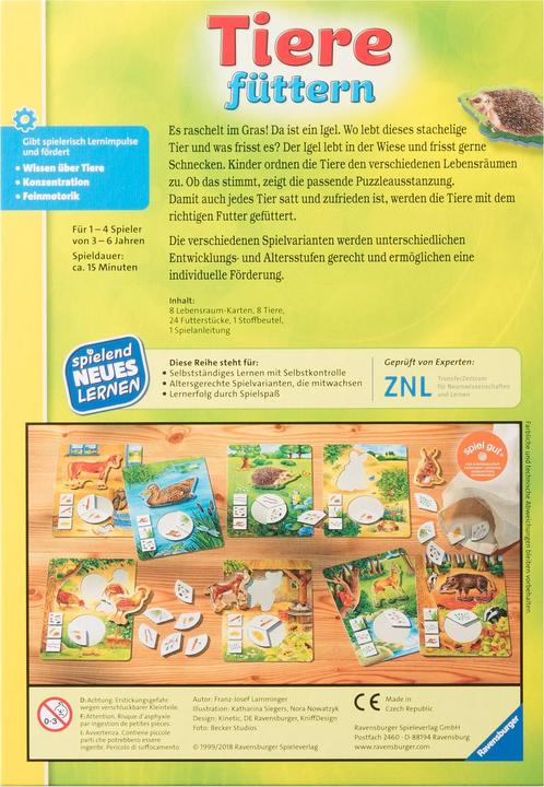 Actual product image Ravensburger Learning game feeding animals (German)