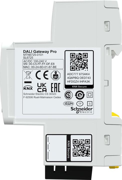 Actual product image Schneider Electric SpaceLogic KNX MTN6725-0101 DALI Gateway Pro 1ch DALI 2.0