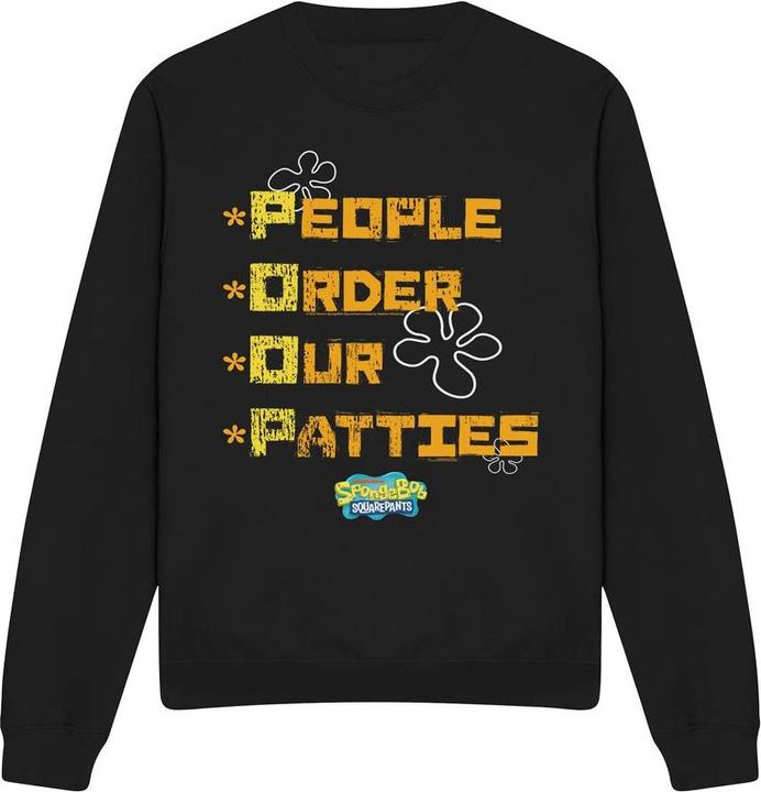 Actual product image Spongebob Squarepants Unisex Adult People Order Our Patties Sweatshirt (L)