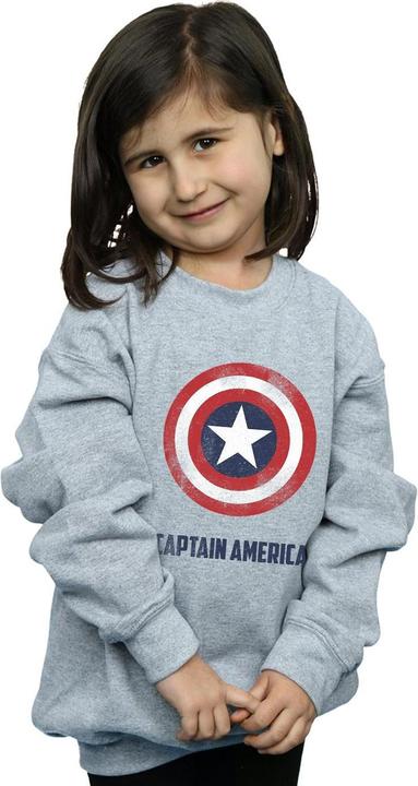 Produktbild Captain America Shield Text Sweatshirt Mädchen (140, 146)