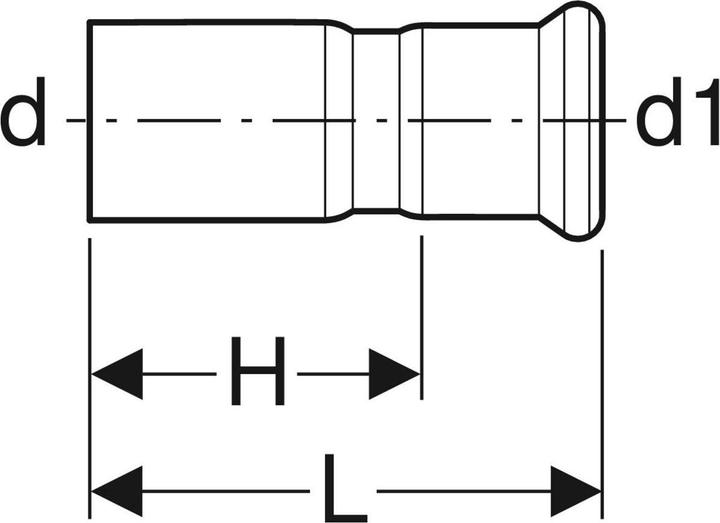 Produktbild Geberit Mapress Kupfer Reduktion mit Einschubende d22-18 (Pressverbindung)