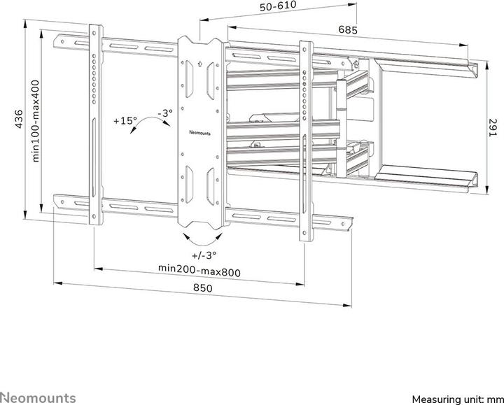 Actual product image Neomounts WL40S-850BL18 (Wall, 43", 60 kg)