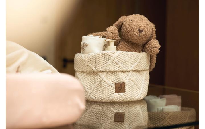 Actual product image Jollein Care basket Check Knit Oatmeal 14 x 18 cm