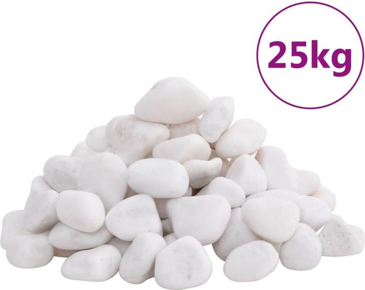 Immagine prodotto VidaXL Ciottoli levigati 25 kg Bianco 2-5 cm,Colore: Bianco,Materiale (Fondo, Pietra)