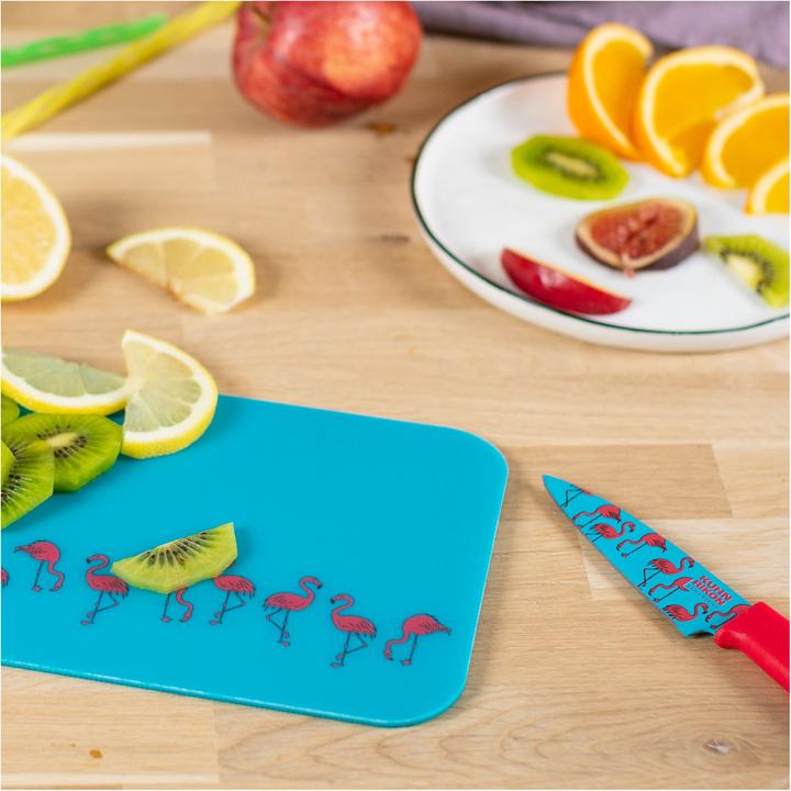Image du produit Kuhn Rikon COLORI®+ couteau d'office / planche à découper set (Limited Edition Flamingo)