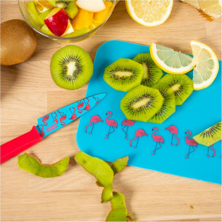 Image du produit Kuhn Rikon COLORI®+ couteau d'office / planche à découper set (Limited Edition Flamingo)