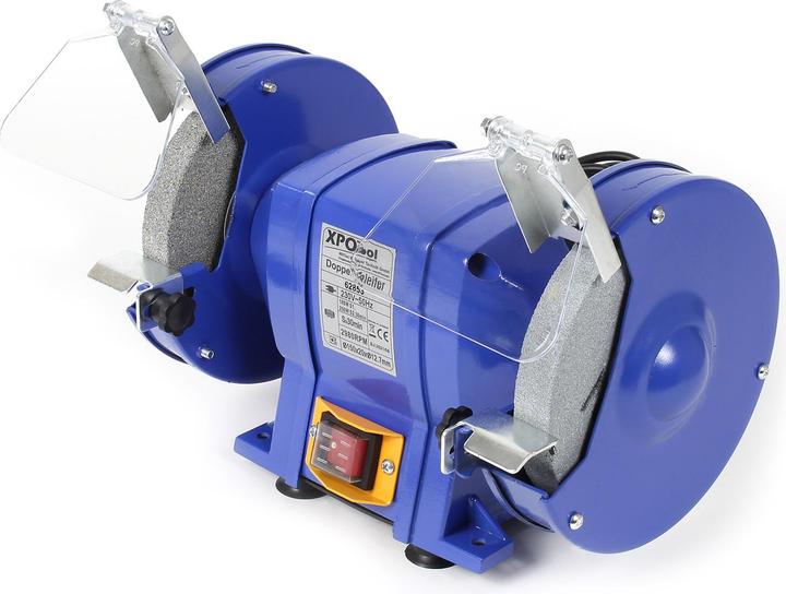 Actual product image Wiltec XPOtool Bench Grinder 250W Grinding Discs Ø 150mm with Coarse and Fine Grinding Disc (Bench grinder, 250 W)