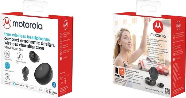 Productafbeelding Motorola Echte draadloze in-ear koptelefoon Vervebuds 250 Zwart (ANC, 6 h, Draadloze)