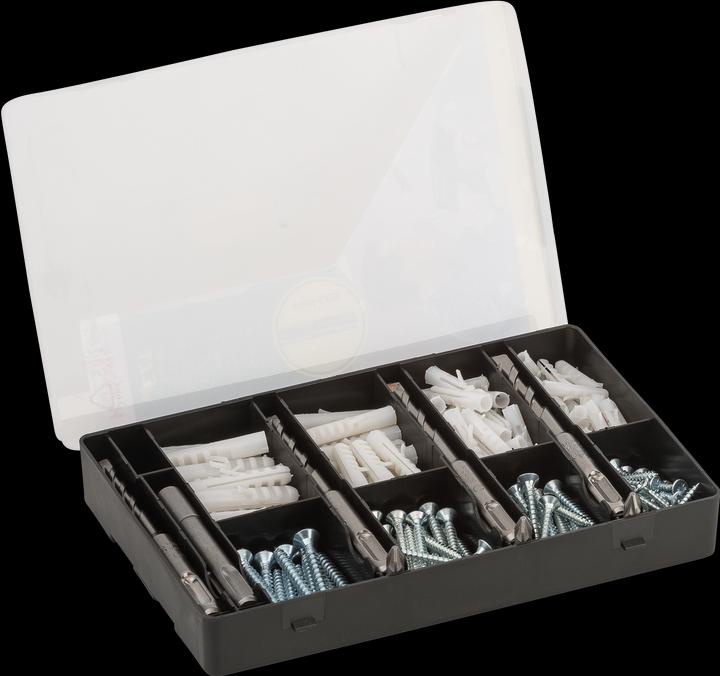 Bosch Zubehör Fixier-Set 173-teilig, Bohrer, Dübel, Schrauben, Bits in handlicher Sortierbox. (5, 6, 7, 8 mm)