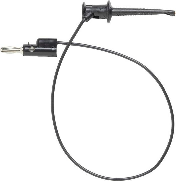 Actual product image Pomona Electronics Minigrabber test clip for stacking banana plug patch cords in 36″ length.