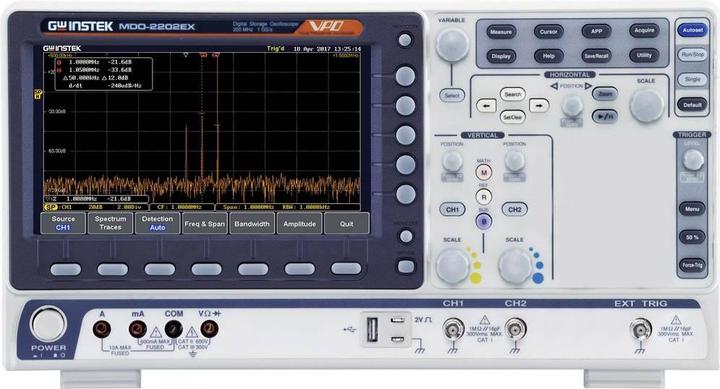 Immagine prodotto GW Instek Oscilloscopio digitale MDO-2202EX 200 MHz 1 GSa/s 10 Mpts 8 Bit Digitale (Oscilloscopio)