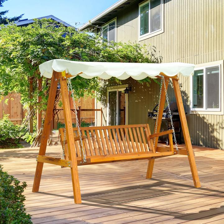 Image du produit Outsunny Balançoire hollywoodienne Balançoire de jardin 3 places en mélèze