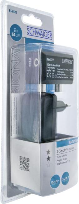 Actual product image Schwaiger Two device amplifier 8 dB /Silver (Amplifier)