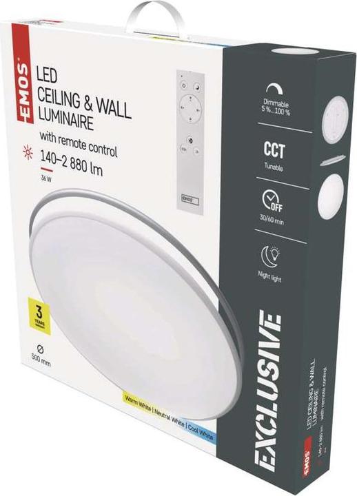 Actual product image Emos LED Ceiling lamp ALVI, round 36W, dimmable, changeable CCT (2880 lm)