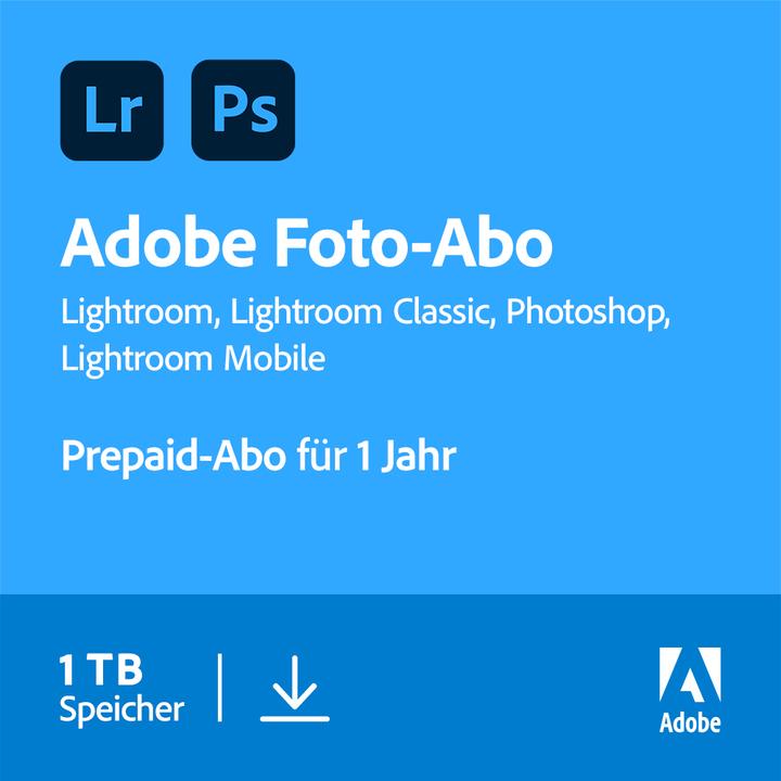 Adobe Creative Cloud Photography plan (1TB) (1 User, 1 Geräte/User, 12 Monate)