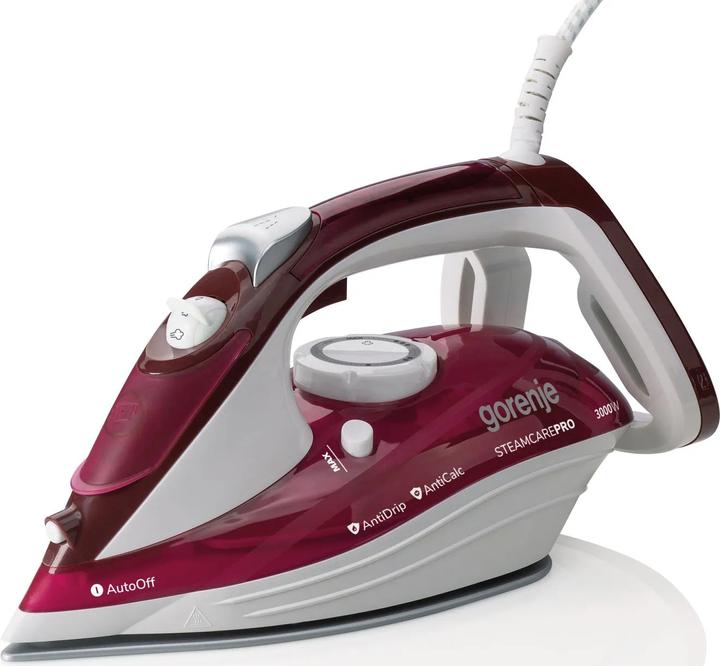 Actual product image Gorenje SIH3000RBC Steam Iron Ceramic Ironing Sole (3000 W, 250 g/min)