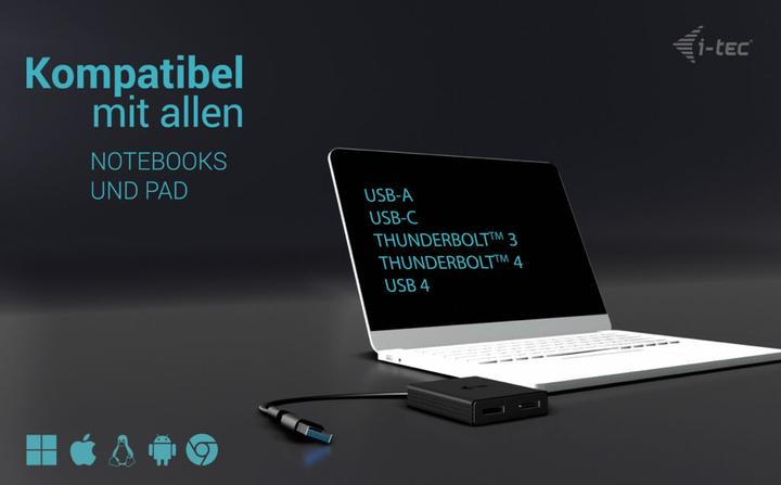 Image du produit i-tec Adaptateur vidéo USB-A/USB-C Dual 4K DP Adaptateur d'affichage 2x 4K DP avec puce DisplayLink 6950 (DP, 27 cm)