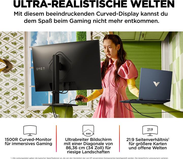 Actual product image HP Omen 34c (3440 x 1440 pixels, 34")