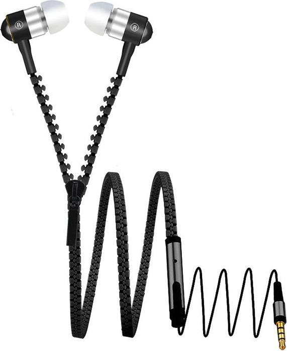 Produktbild Hermex In Ear ZIPPER Headset mit Fernbedienung SCHWARZ für alle Android Smartphones (keine Geräuschunterdrückung, Kabelgebunden)