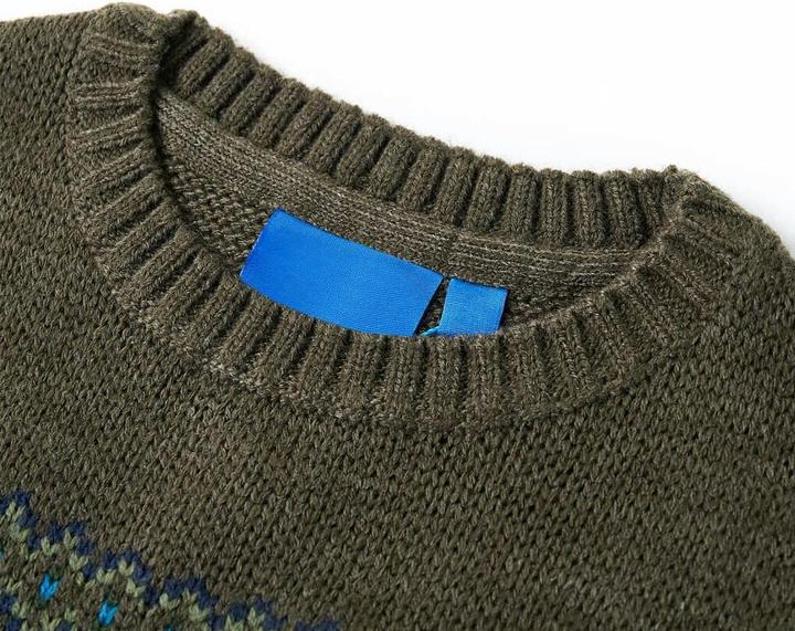 Actual product image VidaXL Kids jumper knitted khaki 92,Material: 100 (92)