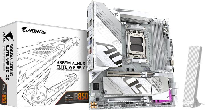 Productafbeelding Gigabyte B850M AORUS Elite WIFI6E ICE (AM5, AMD B850, mATX)