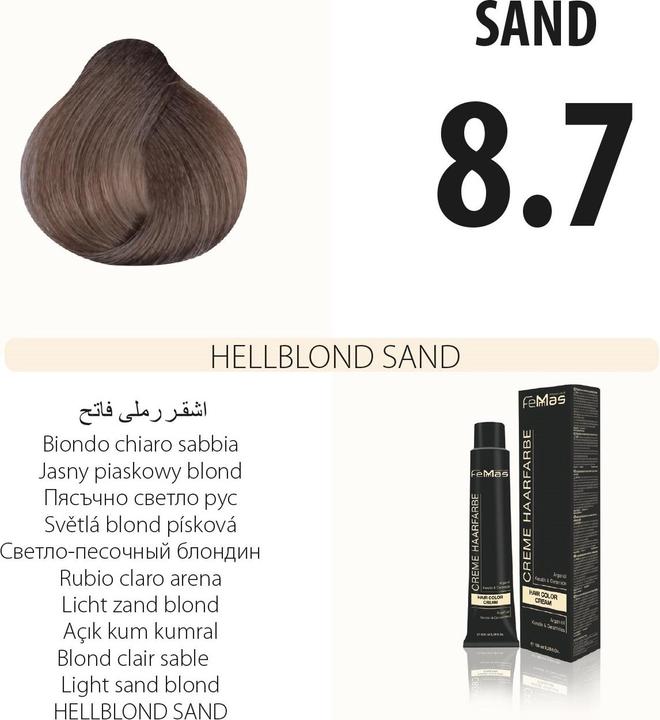 Produktbild FemMas 8.7) Haarfarbe Hellblond Sand 100ml (Hellblond sand)