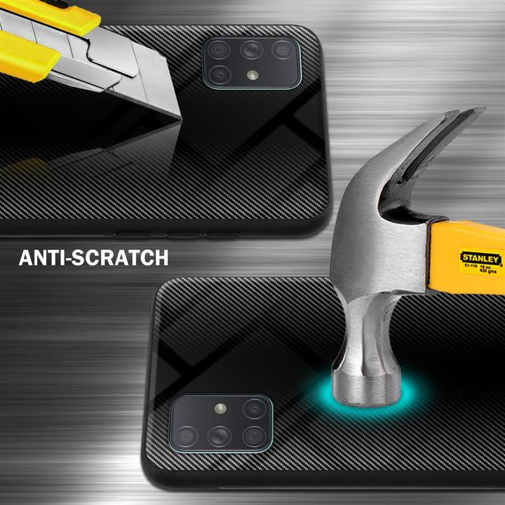 Produktbild Cadorabo TPU Gestreiftes Glas Cover (Samsung Galaxy A71)