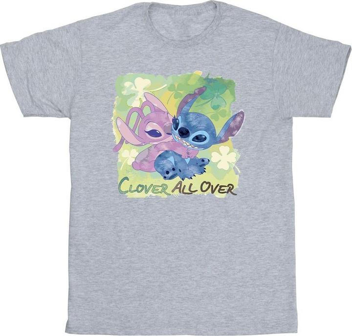 Actual product image Disney Mens Lilo And Stitch St Patrick's Day Clover T-Shirt (S)