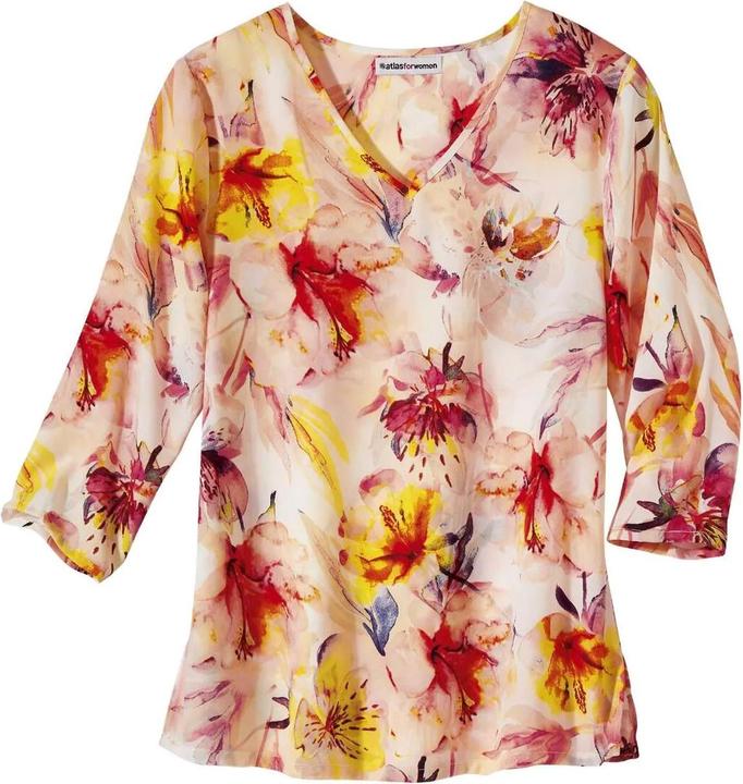 Atlas For Women KreppBluse mit Blumenmotiv (W38/L40)