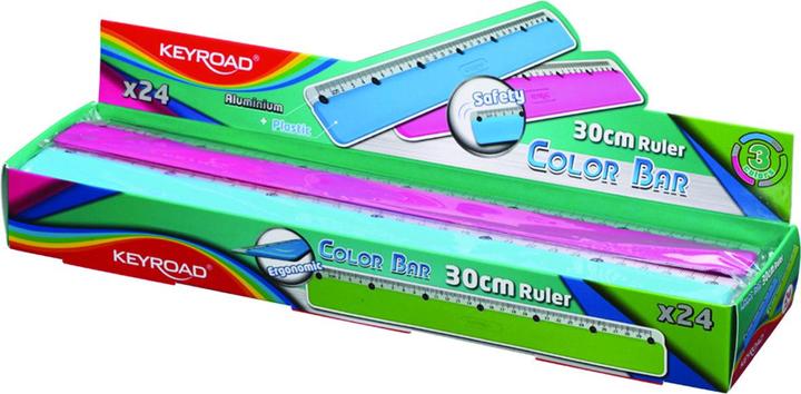 Produktbild Keyroad Color bar lineal, 30 cm, verpackt im display, farbmischung (330 mm)