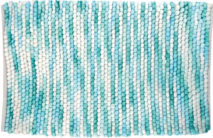 Actual product image spirella Kito Badematte Blau/Weiss Bleu/Blanc - 75% Polyester Mikrofaser/25% Baumwolle (50 x 80 cm)