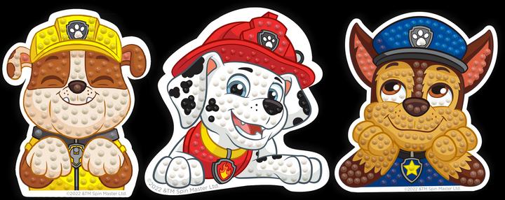 Actual product image Diamond Dotz DOTZIES® Original Diamond Painting Set Paw Patrol with 6 motifs: 3 pictures 15x15cm, 3 stickers /