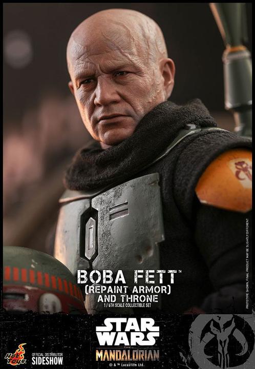 Actual product image Hot Toys Star Wars The Mandalorian Action Figure 1/6 Boba Fett (Repaint Armor) and Throne 30 cm